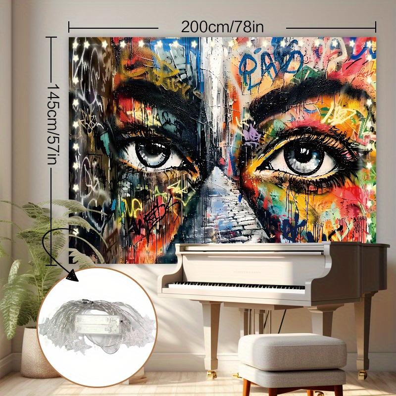 Black Friday Deals-1PC Graffiti Pattern Tapestries, Wall Tapestries, Room Decoration Background Background, Bedroom Aesthetics Wall Art, Home Decoration Decorative