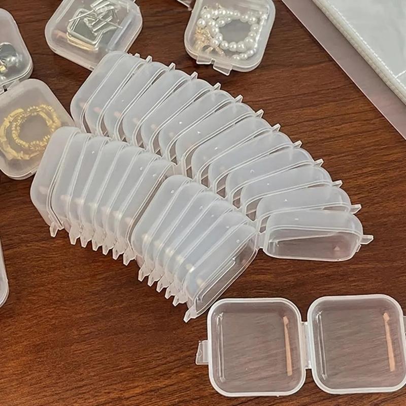 Portable Clear Jewelry Organizer, 40pcs Jewelry Storage Box with Lid, Small Square Earrings Rings Storage Box, Home Storage Supplies,  Storage Containers