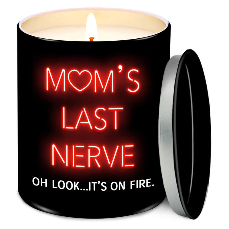 Moms Last Nerve Candle, Christmas, Birthday Gift for Mom, Mother-in-Law, Stepmom From Daughter, Son, Scented Candle 10oz Ornament Freshener Decoration