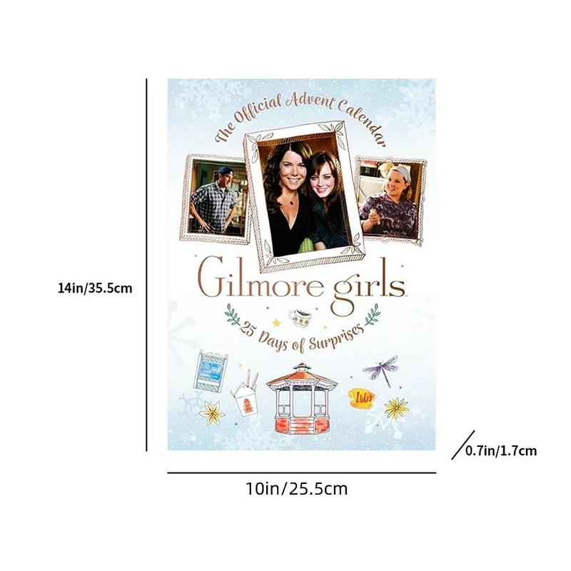 Gilmore Girls Themed Advent Calendar, 1 Count 25 Days Countdown Calendar, Creative Gift Set for Party, Indoor and Outdoor Activities, Everyday Use