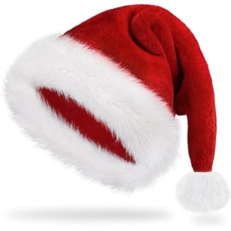 Santa Hat Christmas Hats for Adults Kids Baby, Xmas Holiday Hat, Classic Santa Claus Hat for New Year Party