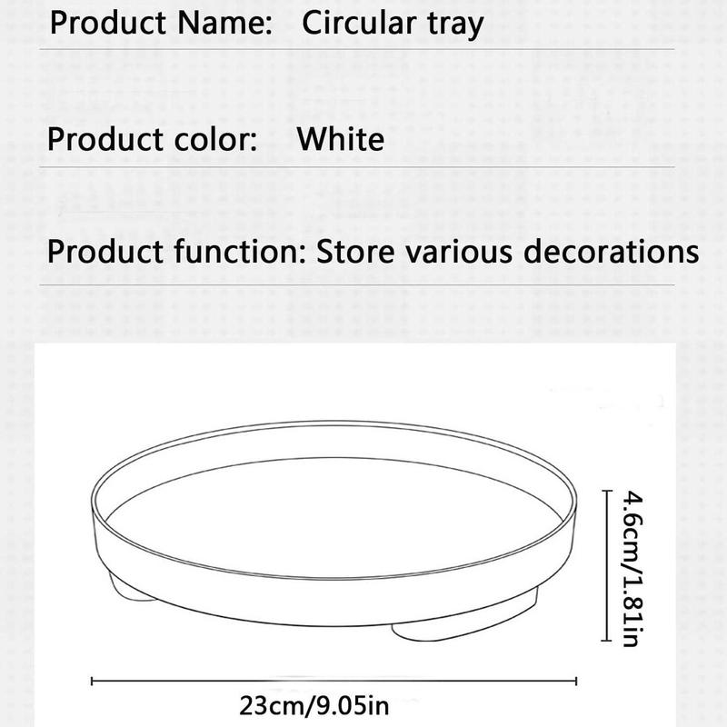 Minimalist Circular Tray, 1 Count Desktop Decorative Storage Tray with Base, Portable Storage Box for Cosmetics Perfume Sundries Key, Summer Gift, Birthday Gifts