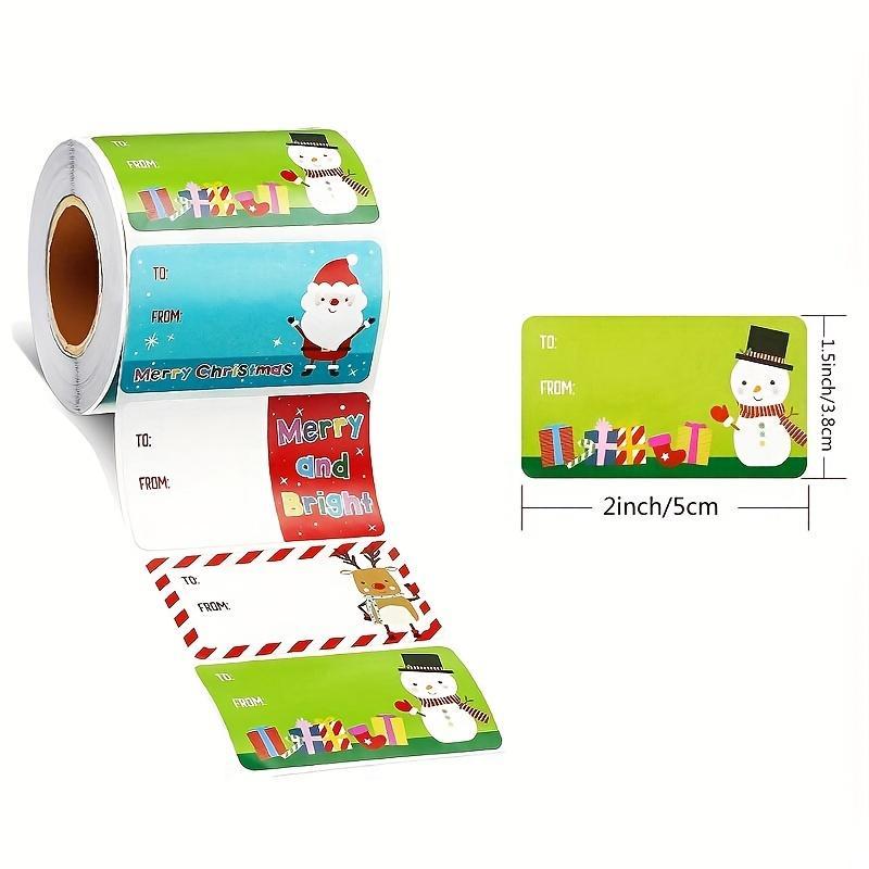 Christmas Gift Label Sticker, 1 Roll Self Adhesive Gift Wrapping Sticker, Gift Decoration Sticker for Christmas Party