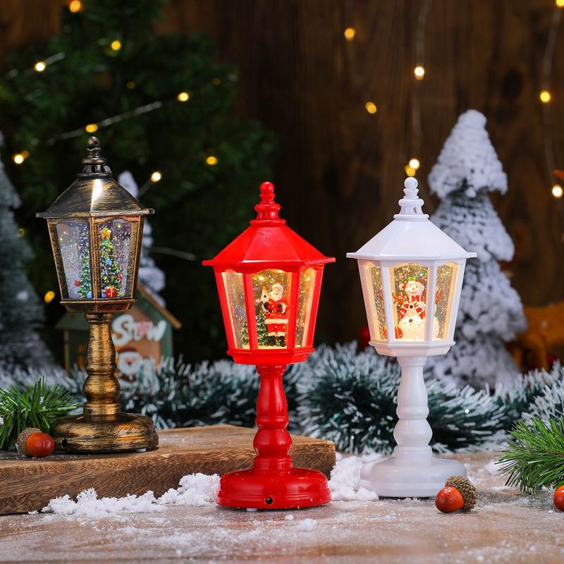 Christmas Themed Light, 2025 New Fall Snow Globe Lantern Thanksgiving Glittering Lighted Lantern, Christmas Night Light Lamp with Music and LED for Car Christmas Decoration Gifts