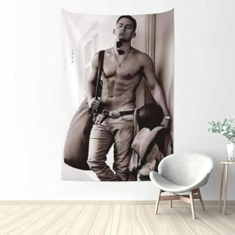 Kcoiuld Tapestry Channing Tatum Tablecloth Wall Art Hanging Tapestries banner Flag Gift for Bedroom Living Room Decor Home Decoration