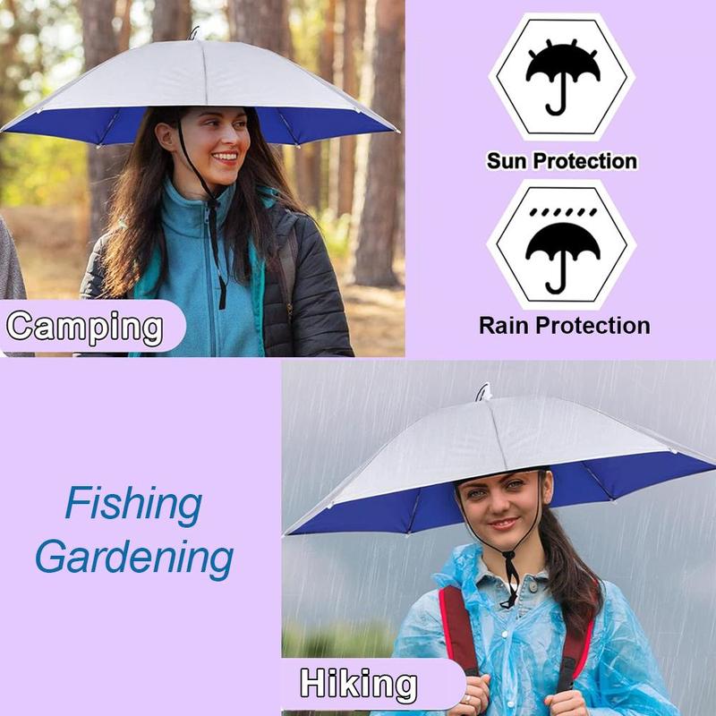 Adjustable Umbrella Hat, Foldable & Hands-free Umbrella Hat, Outdoor Sports Accessories for Fishing, Golf, Camping, Hiking, Walking, Beach Adventures