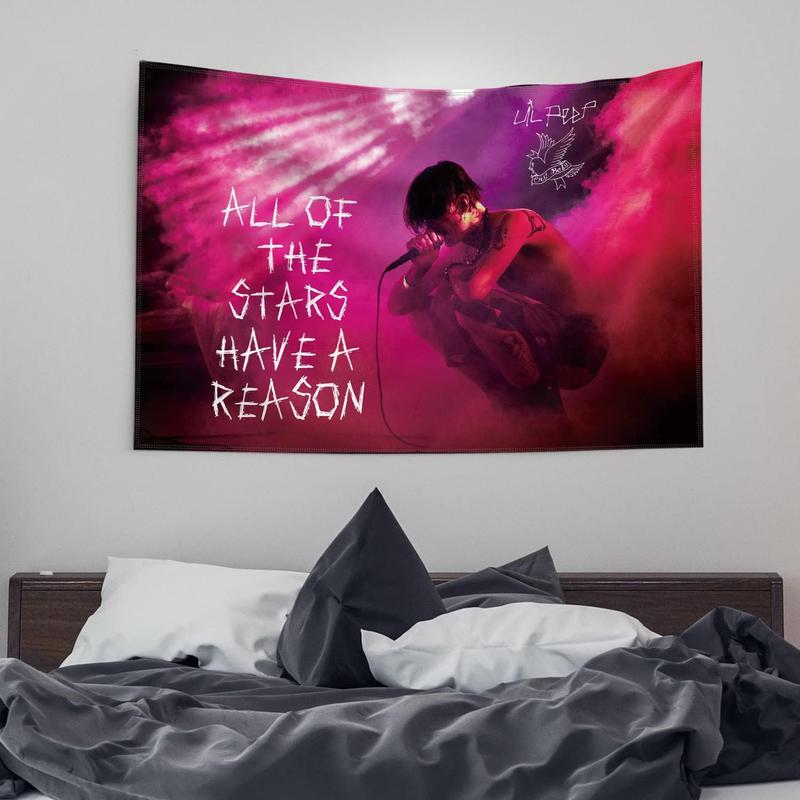 Gormcore Tapestry Lil Peep Bedroom Aesthetics Lil Peep Pink Tapestry Wall Hanging for Bedroom Pop Art Home Decor for Living Room Dorm Decor Curtain