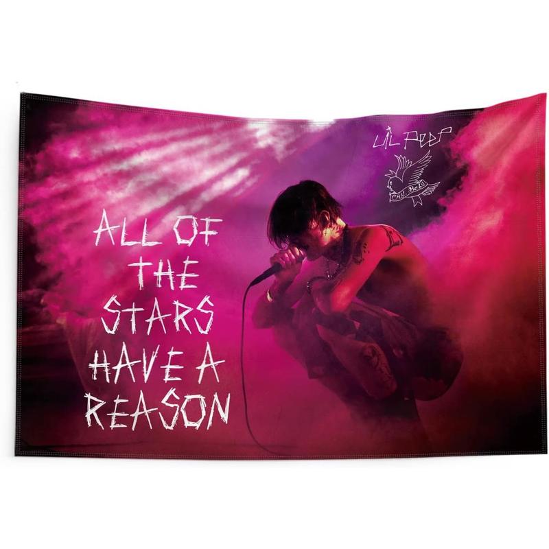 Gormcore Tapestry Lil Peep Bedroom Aesthetics Lil Peep Pink Tapestry Wall Hanging for Bedroom Pop Art Home Decor for Living Room Dorm Decor Curtain