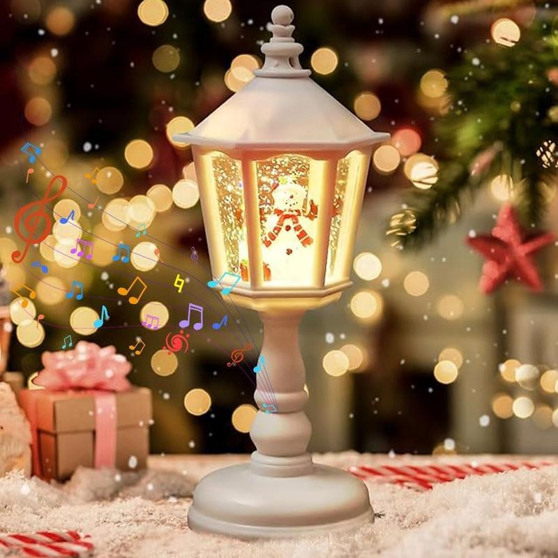 Christmas Themed Light, 2025 New Fall Snow Globe Lantern Thanksgiving Glittering Lighted Lantern, Christmas Night Light Lamp with Music and LED for Car Christmas Decoration Gifts