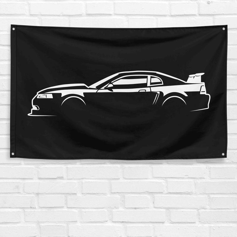 For Mustang Cobra R SVT 2000 Car Enthusiast 3x5 ft Flag Grandpa Dad Son Birthday Gift Man Cave Garage Wall Decor Banner