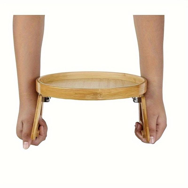 Bamboo Sofa Armrest Tray, 1 Count Foldable Sofa Armrest Tray, Home Table for Sofa, Home Organizer for Living Room, Home Supplies