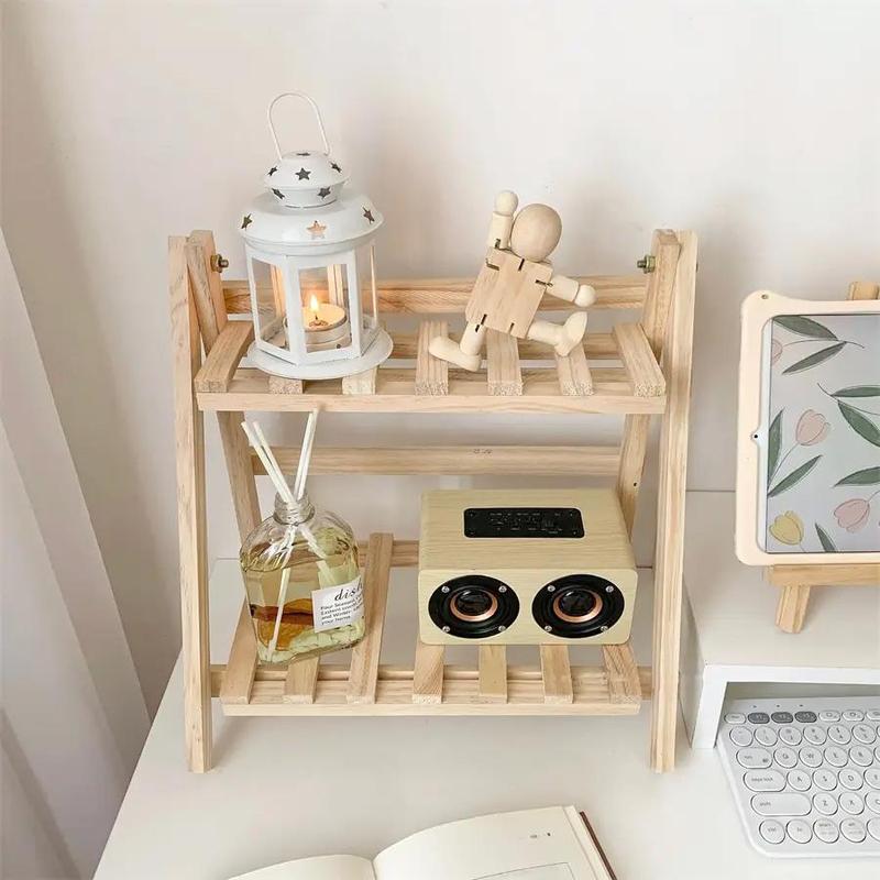 Wooden Desktop   Organizing Storage Rack, 1 Count Double Layer Desk Organizer, Desk Storage Shelf for Home Office, Summer Essentials, Desk Accessories, Home Decor Shelf, Room Accessories, Bedroom Decor, Girls Bedroom Furniture