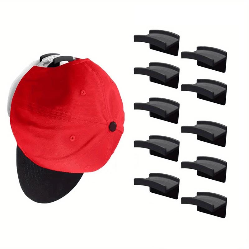 10pcs Adhesive Hat Hooks For Wall - Minimalist Hat Rack Design, No Drilling, Strong Hold Hat Hanger