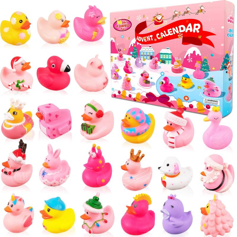 CHRISTMAS SALE:2024 Advent Calendar Christmas Ducks - 24pcs  Duck Advent Calendar 24 Days of Christmas Countdown  Fun Duck Bath for Xmas Holiday Gifts Party Duck Party Favors