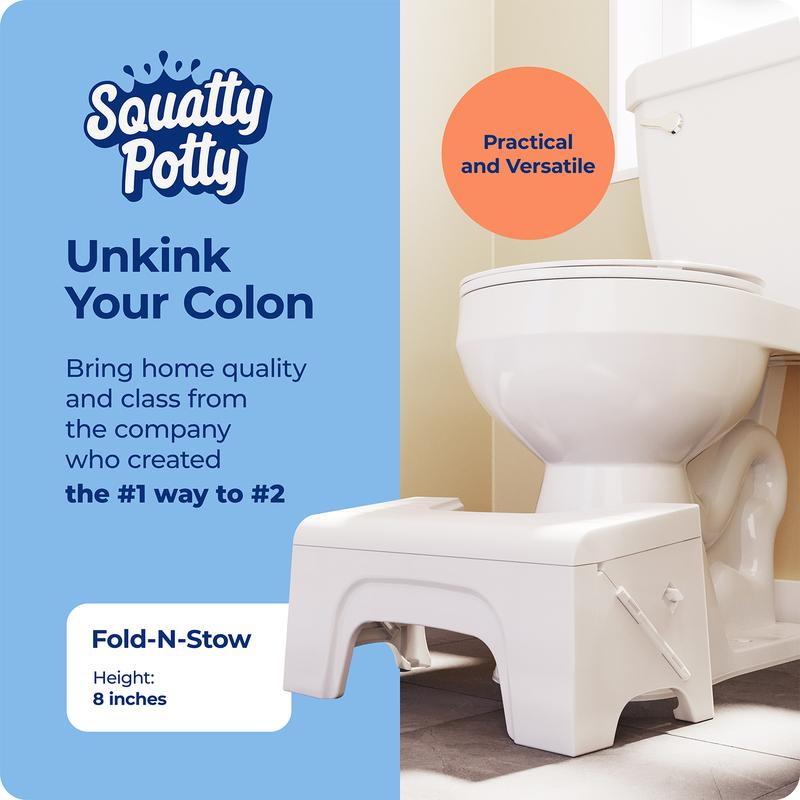 Squatty Potty - Fold N Stow Compact Foldable Toilet Stool - Doctor Recommended - Relieves Bloating - Feel Lighter and Have Better Poops