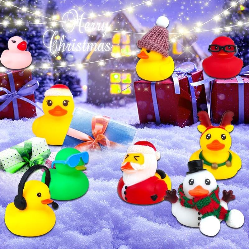 2024-24 Rubber Duck Advent Calendar Christmas Blind Box 24 Days Christmas Countdown Calendar Duck Blind Box Creative Christmas Party Gift Christmas Advent Calendar Suitable for Toddler Boys Girls Gift