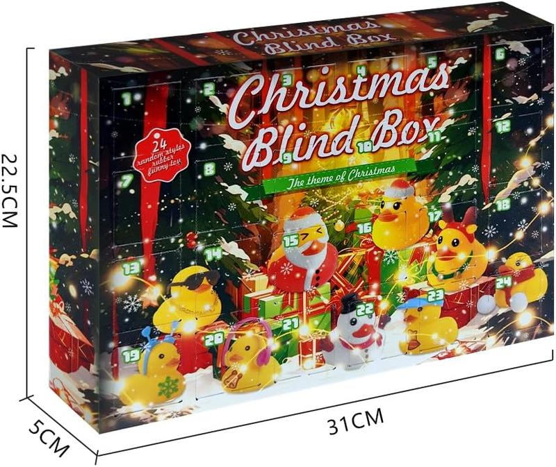 2024-24 Rubber Duck Advent Calendar Christmas Blind Box 24 Days Christmas Countdown Calendar Duck Blind Box Creative Christmas Party Gift Christmas Advent Calendar Suitable for Toddler Boys Girls Gift