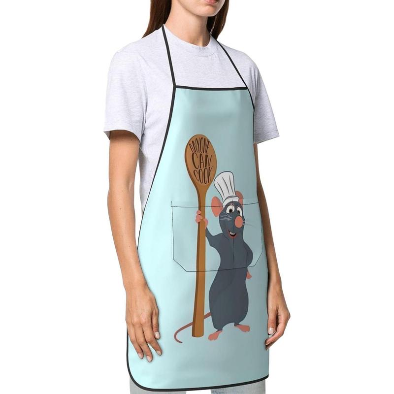 Gremy Ratatouille Anyone Can Cook Remy Apron For Women & Men With Pocket,  Adjustable Funny Kitchen Chef Apron For Cooking Baking, Blue