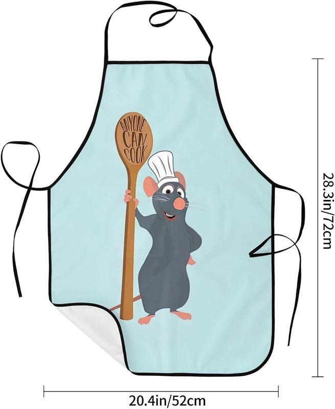 Gremy Ratatouille Anyone Can Cook Remy Apron For Women & Men With Pocket,  Adjustable Funny Kitchen Chef Apron For Cooking Baking, Blue