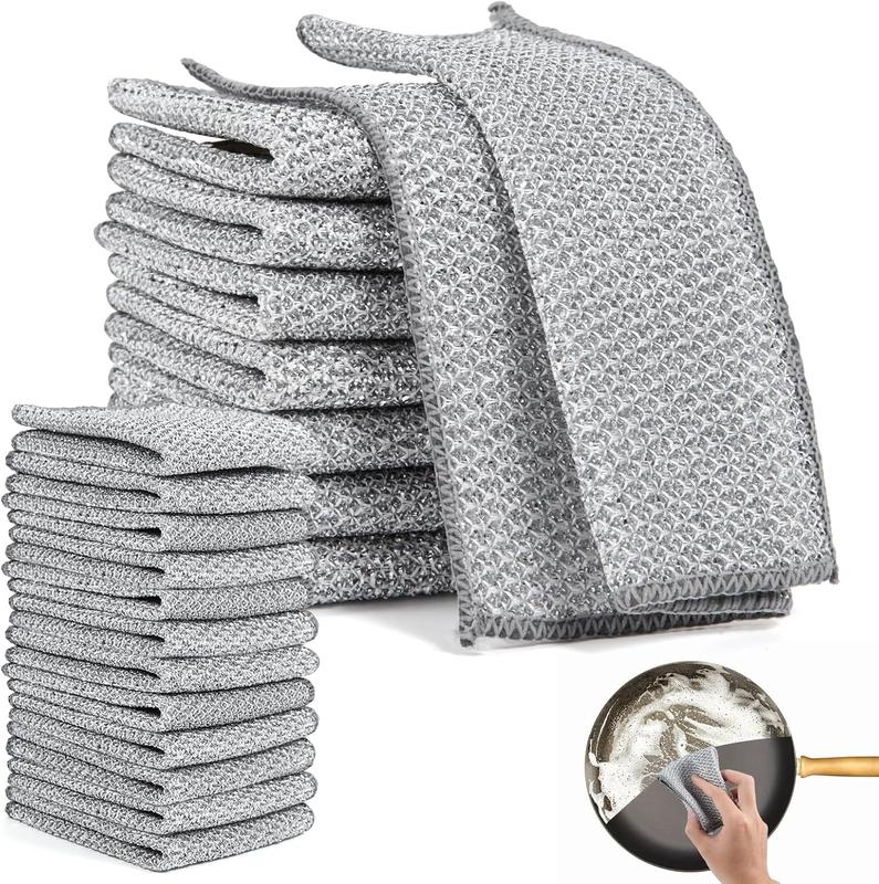 20 count Wire Dishcloth, Multipurpose Wire Dishwashing Rags for Wet and Dry, Kitchen Cleaning Dish Rags