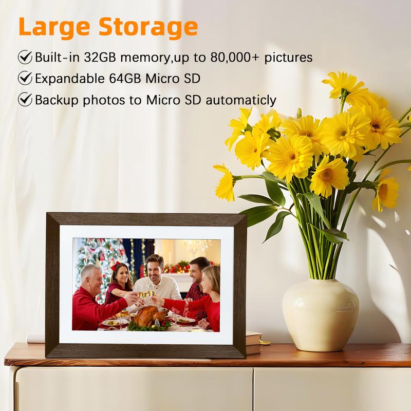 EKoio Christmas gift box,Gift ideas,10.1 Inch WiFi Digital Picture Frame,1280 * 800IPS HD Cloud Smart Digital Photo Frame,32GB Storage, Wall Mountable, Auto-Rotate,Easy to Share Photos or Videos via biu FRAME APP