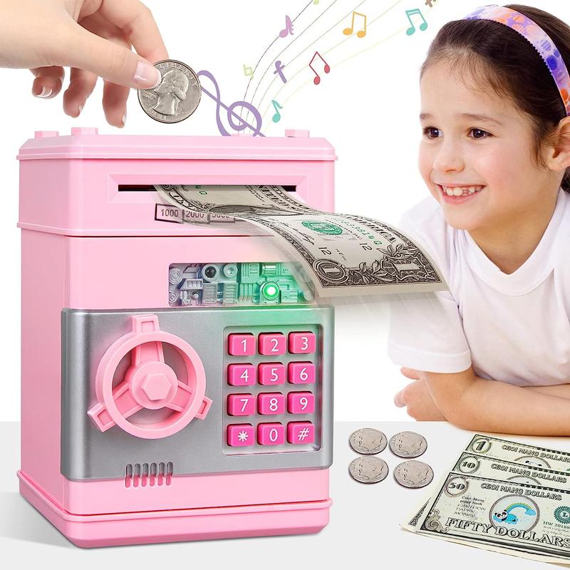 Refasy Piggy Bank Cash Coin Can ATM Bank Electronic Coin Money Bank for Kids-Hot Gift Kids Adults Educational Musical Electric Gift  Halloween Thanksgiving Day Christmas Gift easter gift  Christmas Gift easter gift