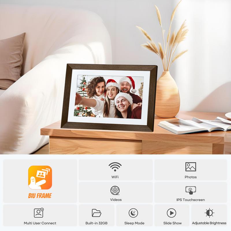 EKoio Christmas gift box,Gift ideas,10.1 Inch WiFi Digital Picture Frame,1280 * 800IPS HD Cloud Smart Digital Photo Frame,32GB Storage, Wall Mountable, Auto-Rotate,Easy to Share Photos or Videos via biu FRAME APP