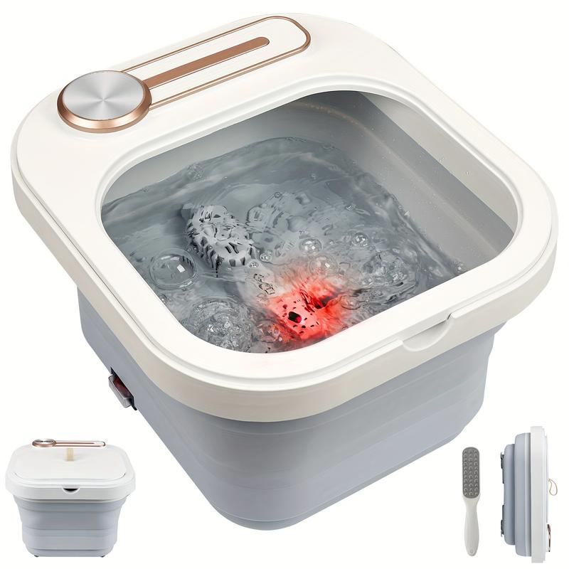 With Heat and Massage Rollers Collapsible Foot Spa Bath, Foot Pedicure Kit, Temperature Control Pedicure Foot Spa, Foot Bath with Timer and Bubble