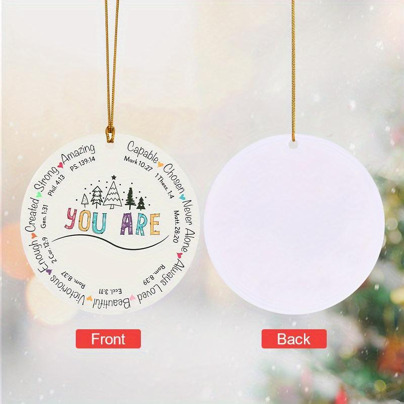 Christmas Themed Hanging Ornaments, 1 Count Round Acrylic Tree Decor, Christian Gifts for Women, Best Friend, Bff, Motivational Gifts