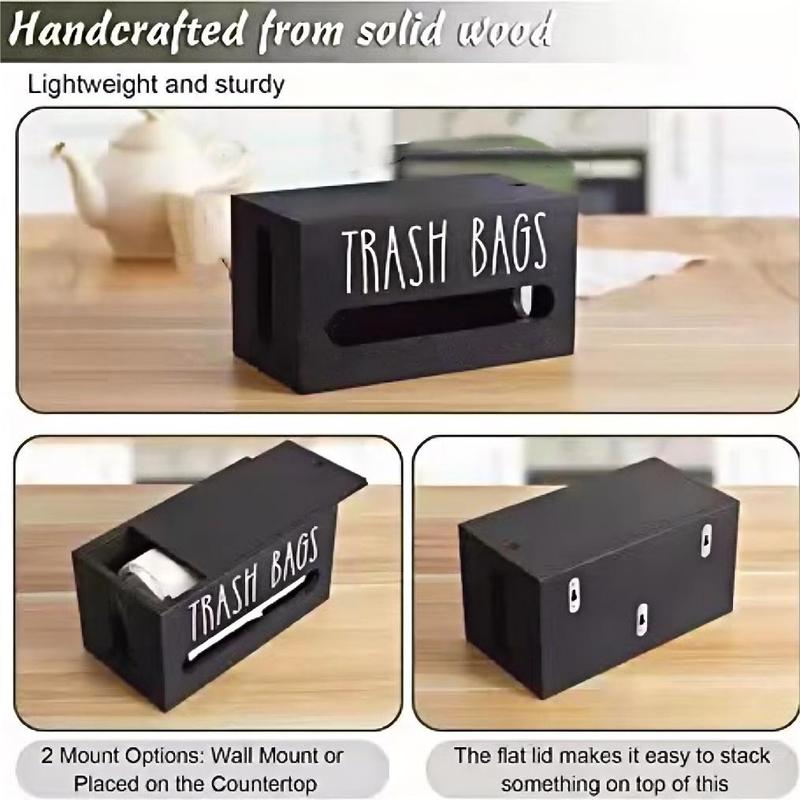 Trash Bag Storage Box, 1 Count Wall Mounted Or Desktop Trash Bag Storage Box, Home Organizer for Living Room Bedroom Bathroom, Room Accessories