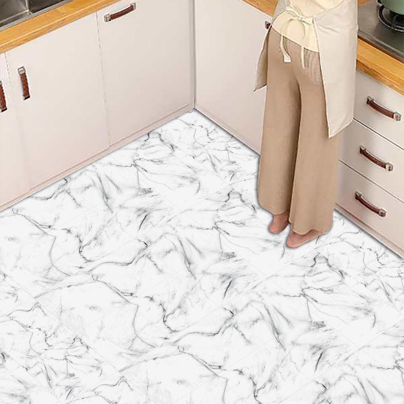 Marble Pattern Self-adhesive Tile Sticker, 10pcs set Removable PVC Tile Sticker, Wall Decoration Sticker for Kitchen Backsplash, Bathroom Vanity, Cabinet, Table