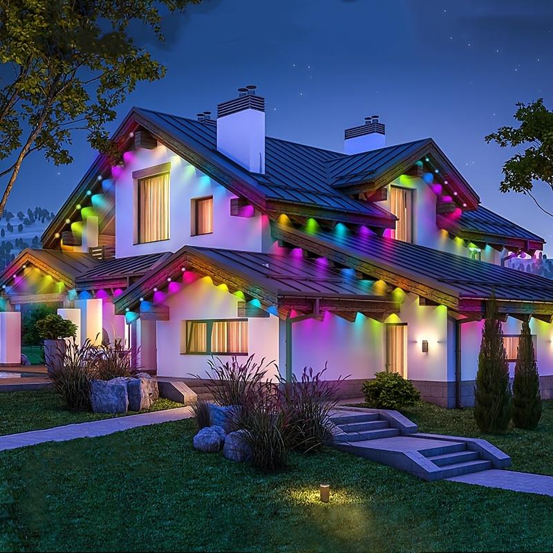 Permanent Outdoor Lights, RGB Outdoor Christmas Lights with 30 60 LED Lights, Waterproof LED Eaves Lights with DIY Scene Modes for Halloween Decor, Smart APP & Remote Control