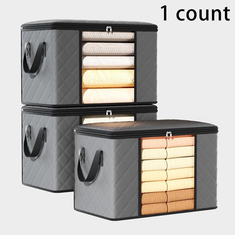 Large Capacity Clothes Storage Bag, 1 Count Foldable Quilt Storage Container, Moving & Packing Storage Bag, Home Organizer for Bedroom Wardrobe