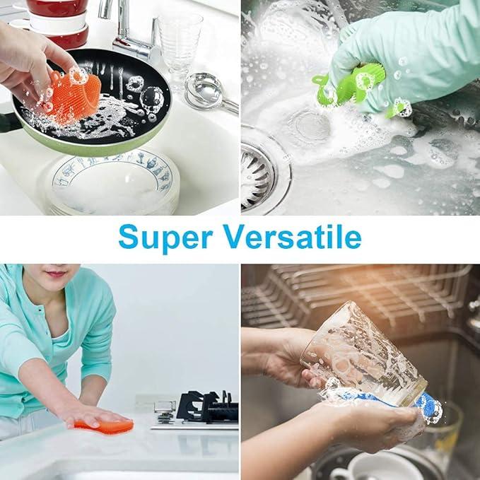 3PCS Silicone Dish Sponges, Super Food-Grade Silicone Sponges Kitchen Sponge, Multi-Purpose and Efficient Sponge Kitchen Gadgets, Especial Delicate Kitchen Sponge Brush Cleaning