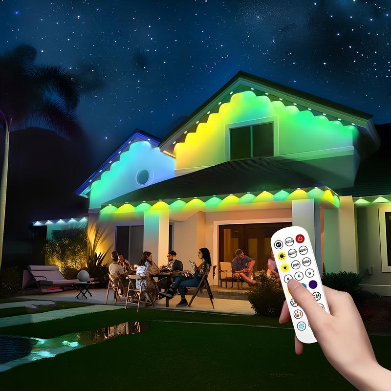 Permanent Outdoor Lights, RGB Outdoor Christmas Lights with 30 60 LED Lights, Waterproof LED Eaves Lights with DIY Scene Modes for Halloween Decor, Smart APP & Remote Control