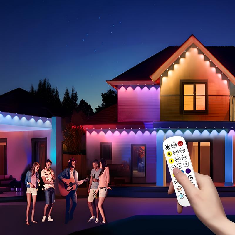 Permanent Outdoor Lights, RGB Outdoor Christmas Lights with 30 60 LED Lights, Waterproof LED Eaves Lights with DIY Scene Modes for Halloween Decor, Smart APP & Remote Control