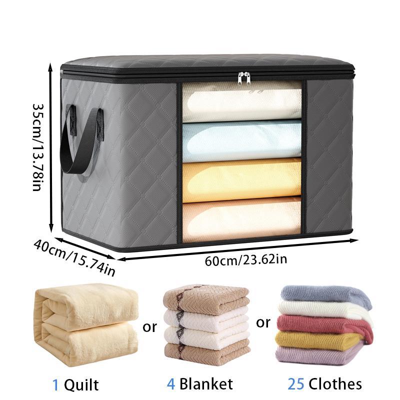 Large Capacity Clothes Storage Bag, 1 Count Foldable Quilt Storage Container, Moving & Packing Storage Bag, Home Organizer for Bedroom Wardrobe