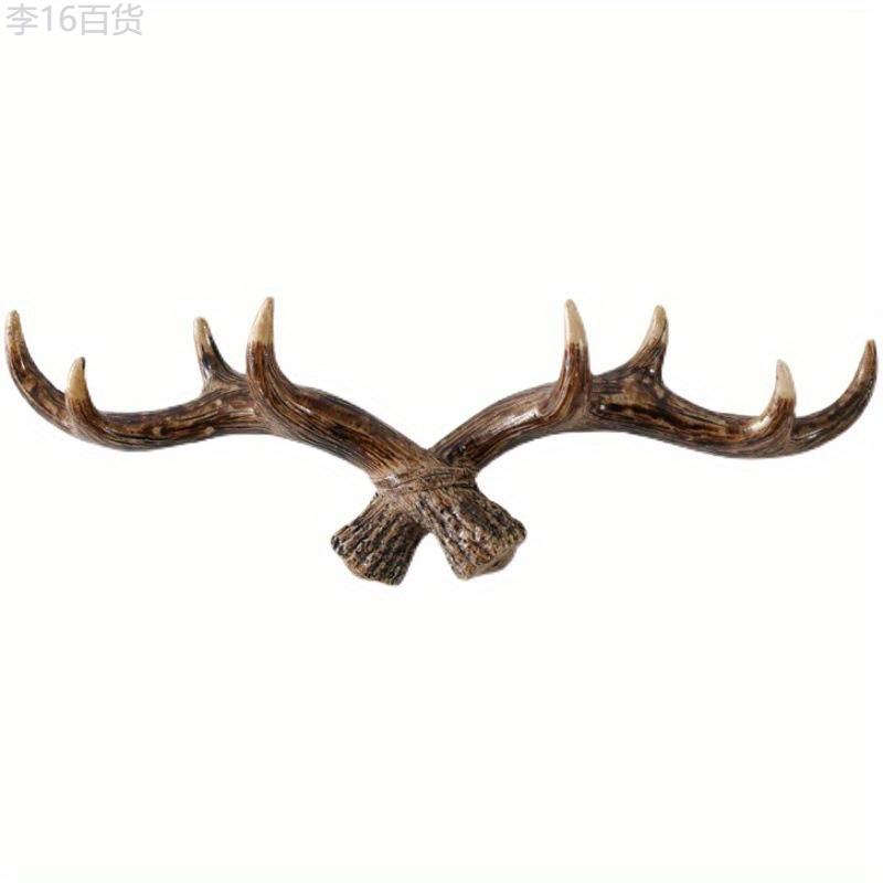 1pc Rustic Deer Antler Wall Hook Rack - Durable Coat & Hat Hanger with Key Organizer - Fashionable Scarf, Towel & Cap Holder for Home Decor Hangable