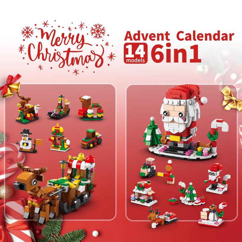 Christmas Themed Diorama Kit, 1 Set 12 Holes Advent Calendar Diorama Set for Festival Gifts, Model Building Model for Home Decor