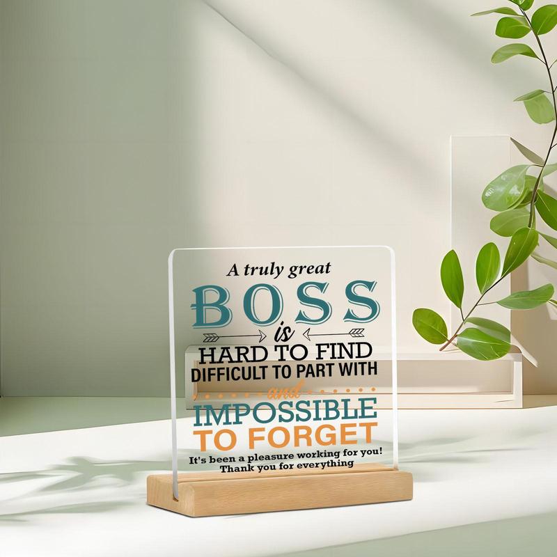 Acrylic Desktop Ornament, Great Boss Gift, Boss Appreciation Gift, Desk Decoration for Home Office, Home Decor, Room Decor