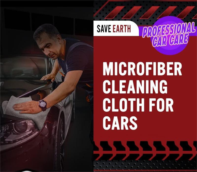 Microfiber Cleaning Cloth for Car-24PK, Premium Car Microfiber Towels, Soft & Absorbent Cleaning Cloth, Wash Cloth for House, Kitchen, Car (12in.x16in)