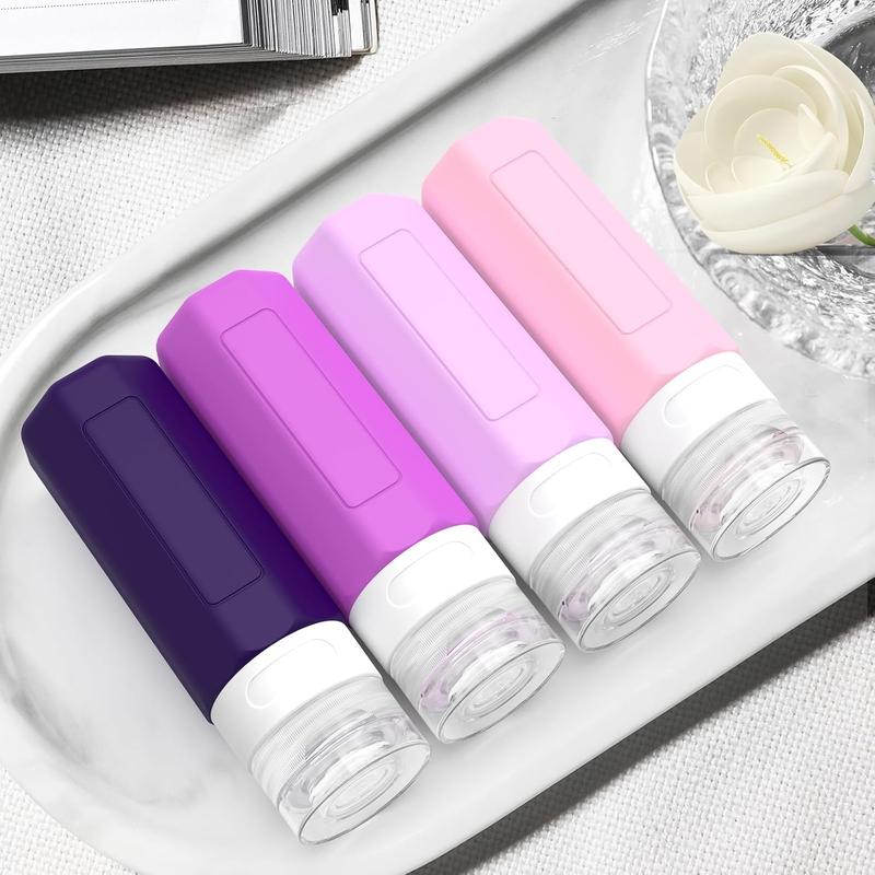 Travel Bottles for Toiletries, 3oz Tsa Approved Travel Size Containers, BPA Free Leak Proof Travel Containers for Toiletries, Refillable Travel Accessories for Shampoo Conditioner Purple