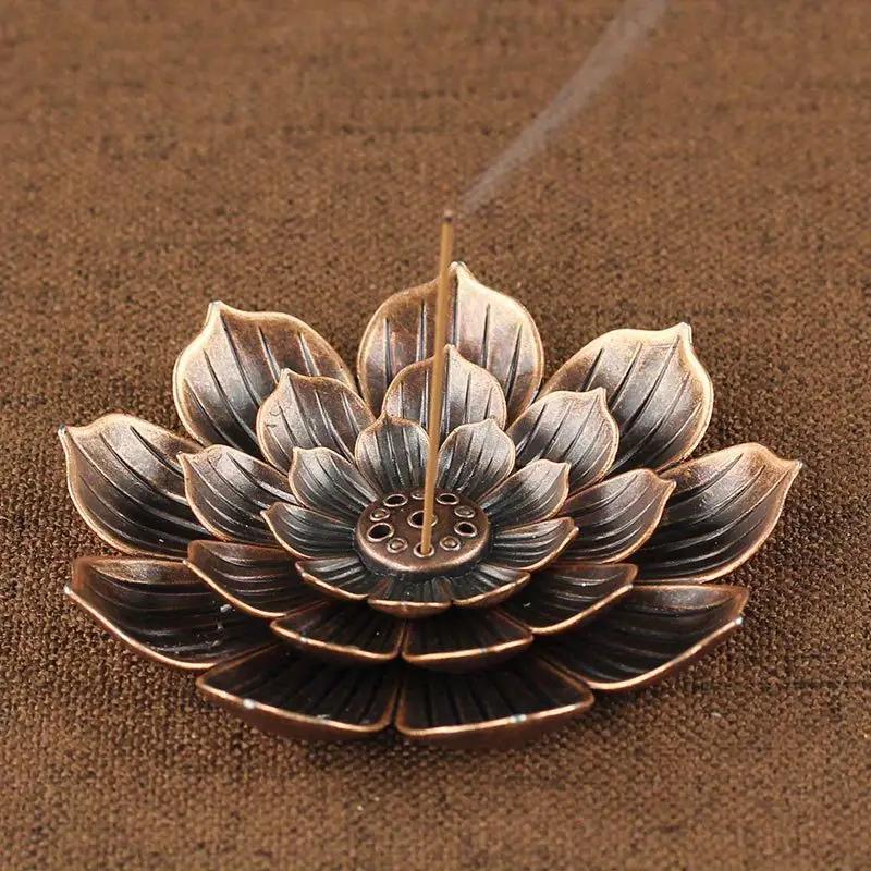 Lotus Design Incense Holder, 1 Count Creative Desktop Ash Catcher Incense Holder, Home Decor for Meditation Yoga Relaxation