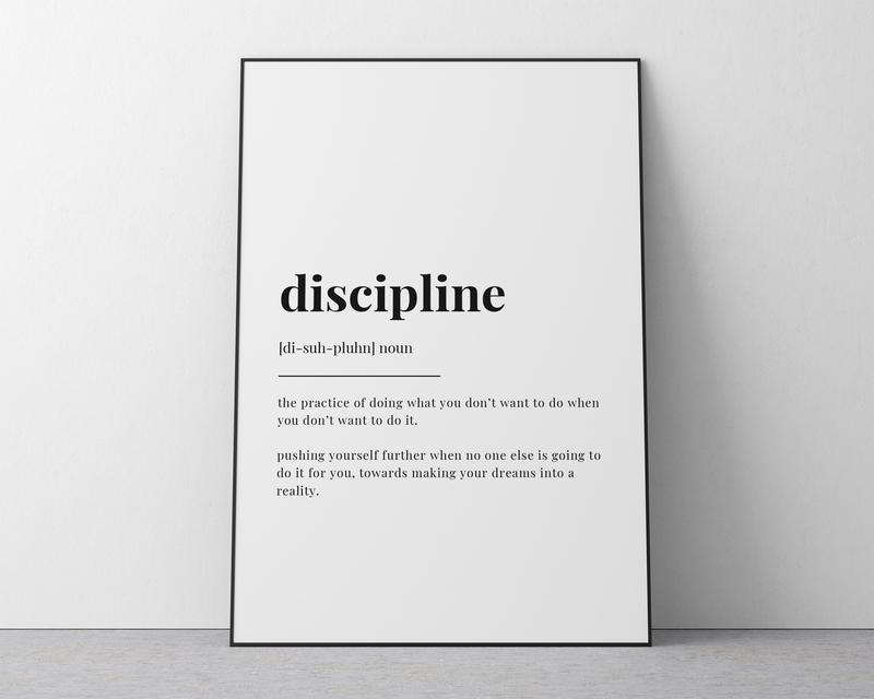 Discipline Definition Poster Prints No Framed, Gifts For His Her, Wall Art Decor, Wall Art Home Decor, Poster For Room