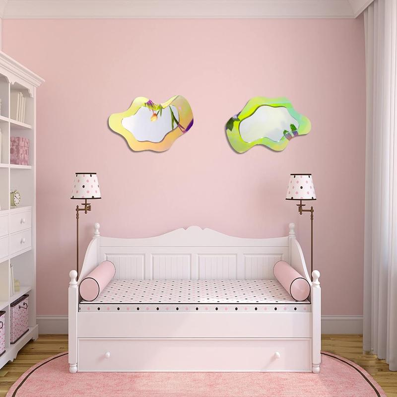 Irregular Wall Mirror Wavy Acrylic Rainbow Mirror Room Decor