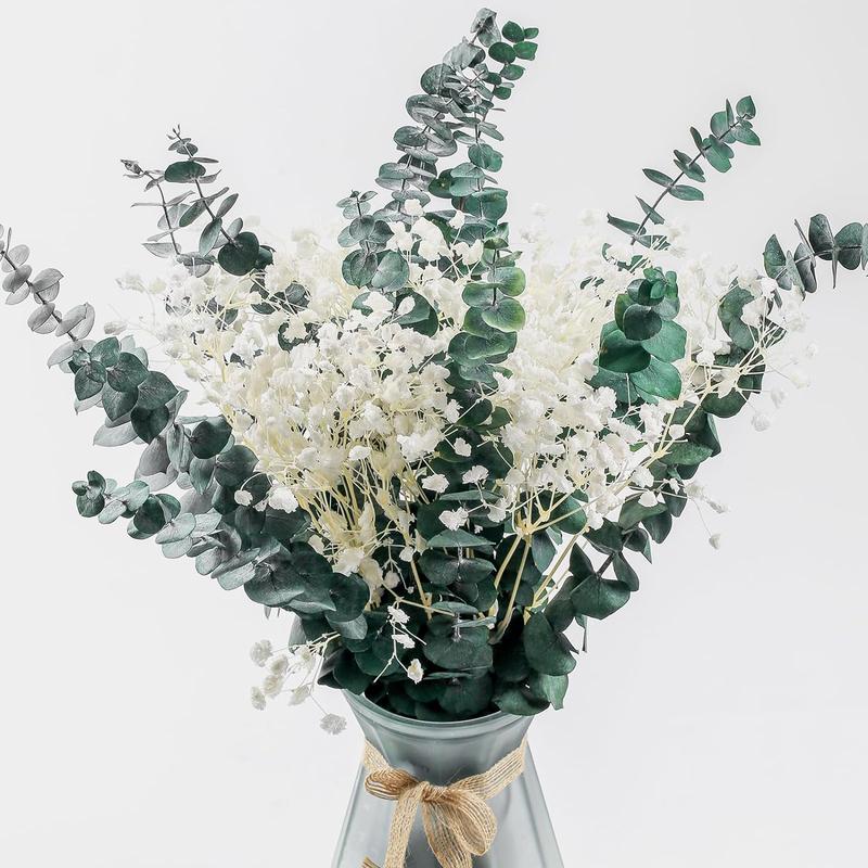 Dried Baby's Breath Flowers, 20pcs set Eucalyptus Bouquet, Eternal Bouquet, Wedding Flower Arrangement Party Family Decoration, Bridal Bouquet