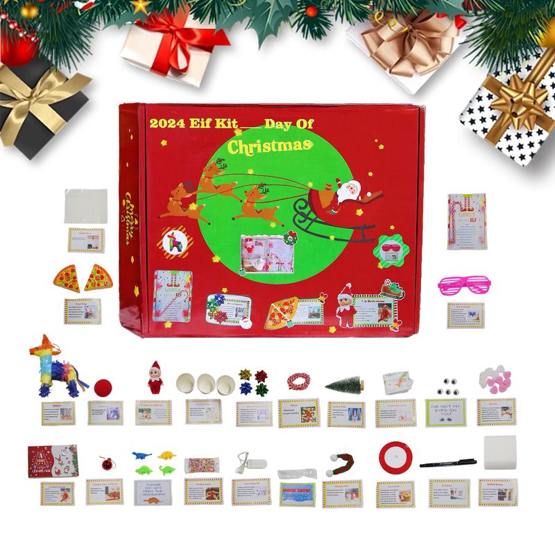 2024 Elf Kit 24-Day Christmas Countdown, Christmas Elf Gift Set, Elf Calendar Kit, Fun Christmas Activities, Perfect Gift Ornaments Decoration