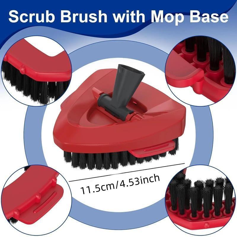 Spin Mop Head Scrubber Replacement without Mop Pole, Hard Bristle Scrub Brush with Mop Base, Cleaning Tool for Pool, Bathroom, Kitchen