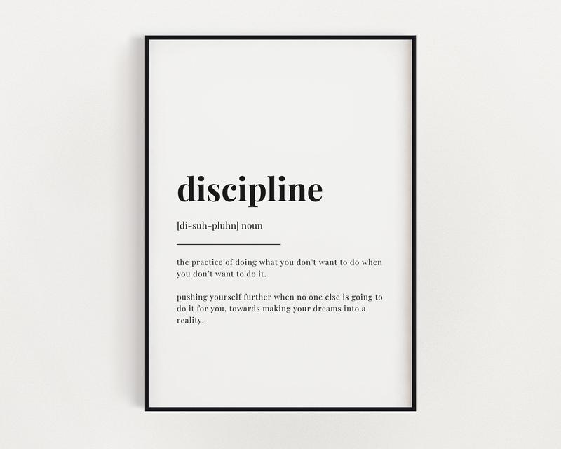 Discipline Definition Poster Prints No Framed, Gifts For His Her, Wall Art Decor, Wall Art Home Decor, Poster For Room