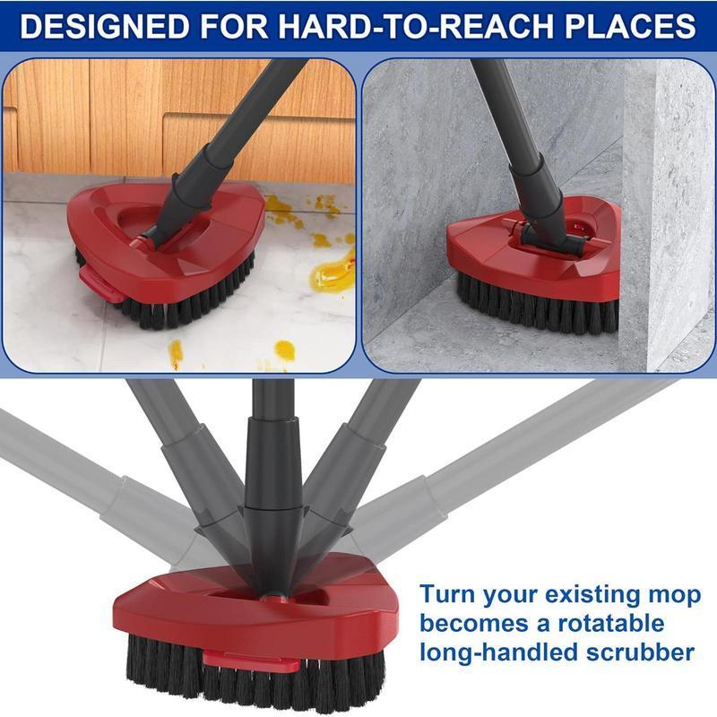 Spin Mop Head Scrubber Replacement without Mop Pole, Hard Bristle Scrub Brush with Mop Base, Cleaning Tool for Pool, Bathroom, Kitchen